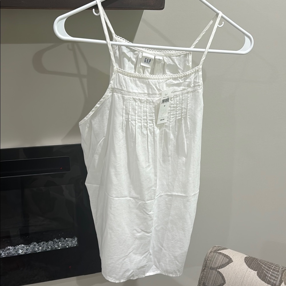 GAP White Smocked Sleeveless Camisole